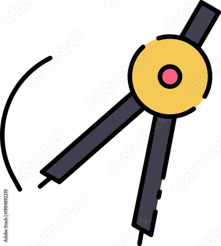 Geometric Compass for Drawing Circles and Arcs in Design and Education