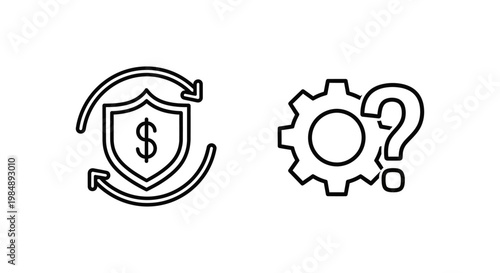 Business risk management with financial reserve and contingency planning icons management financial contingency planning business protection security question uncertainty strategy corporate