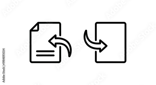 Data integration concept illustrating api request and api response flow with document icons response document exchange communication integration software development programming protocol