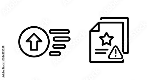 Ticket priority and priority level icons for task management support systems and customer service workflow illustration with priority management document exclamation organization business