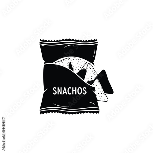 Black bag of tortilla chips with white text and design