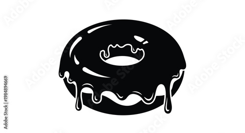 Delicious chocolate doughnut with chocolate drizzle isolated design illustration