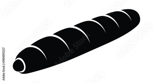 Simple black illustration of a bread loaf on white background
