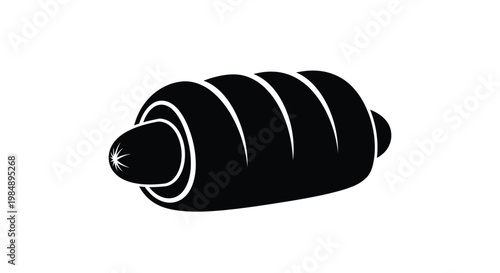 Simple illustration of a freshly baked loaf of bread with crust