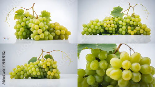 Fresh green grapes a collage of vibrant and juicy fruit arrangements