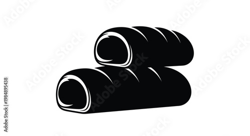 Two Loaves Freshly Baked Bread Isolated Vector Illustration Design