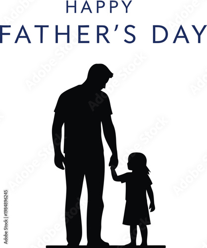 Happy father's day silhouette of father and child celebrating family love