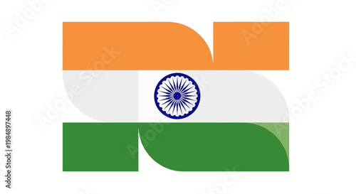 Indian flag symbol logo design element.