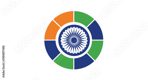Indian National Emblem Ashoka Chakra Symbol.
