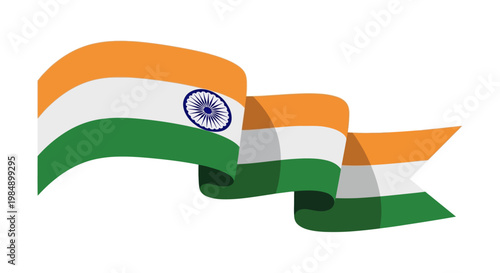 Indian flag waving in the wind.