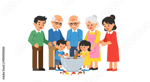 multigenerational family having fun together outdoors