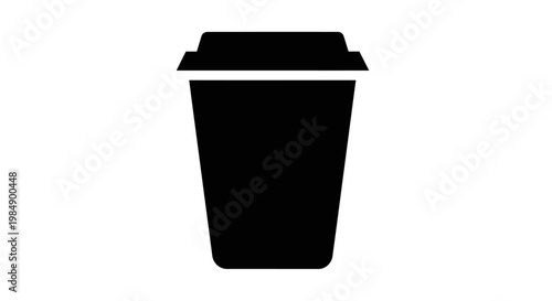 Black disposable coffee cup icon.