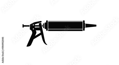 Black silhouette of a caulking gun a tool for applying sealants