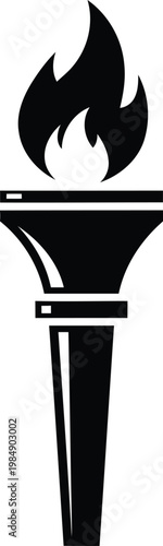 Olympic flaming torch black silhouette icon vector illustration design