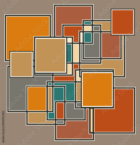 Multicolored rectangles combined into a single composition. Vector illustration