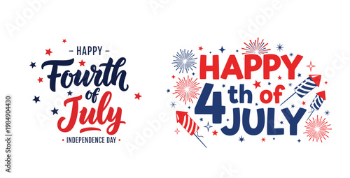 Festive fourth of july watercolor designs celebrating american independence with vibrant illustrations