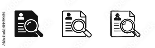 Employee Hiring Selection Resume Review Icon Set