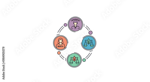 Legal System Concept Icons Connected in a Circle.