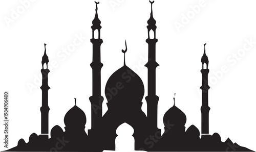 silhouette of mosque