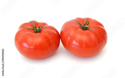 Ripe tomatoes isolated on white background 