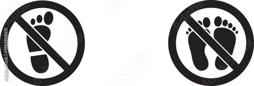 No Footprints Symbol in Circle with Transperent Background