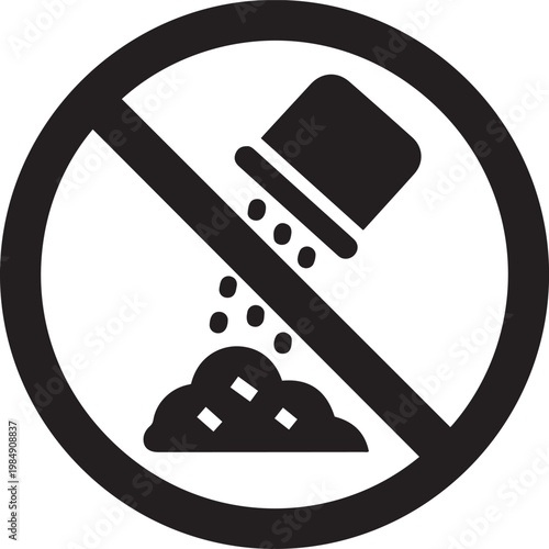 No salt icon during food preparation with transparent background