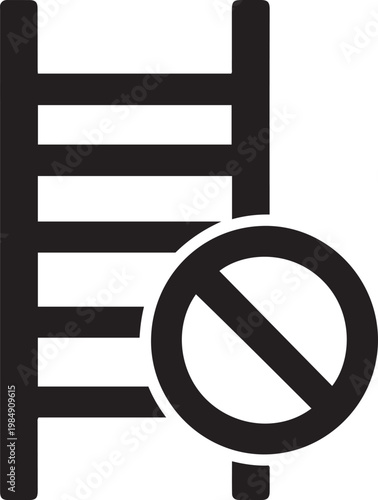 Vector Ladder Icon With Prohibition Sign For No Access On Transperent Background
