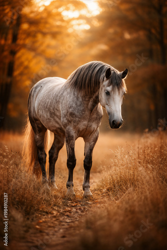 Pferd / Schimmel in der Natur