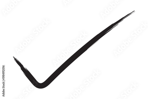 Modern hand drawn brush approved tick mark sign icon complete and agree symbol vector illustration