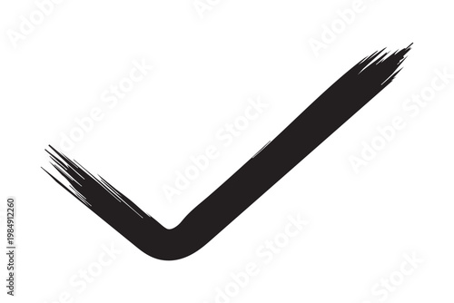 Modern hand drawn brush approved tick mark sign icon complete and agree symbol vector illustration