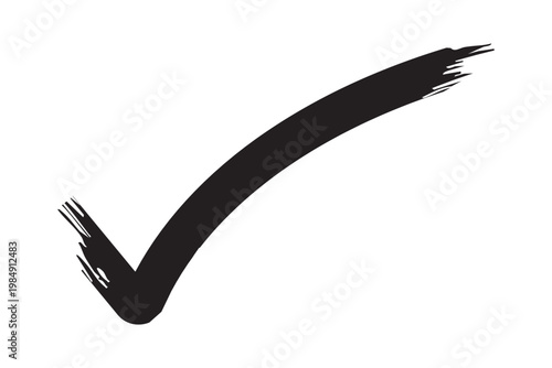 Modern hand drawn brush approved tick mark sign icon complete and agree symbol vector illustration