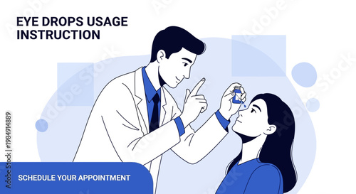 Doctor applying eye drops to patient, eye care instruction, medical consultation