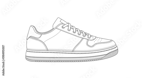 Minimalist sneaker illustration isolated design on a clean white background
