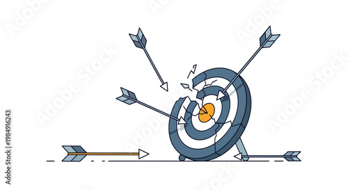 Archery Target with Arrows.