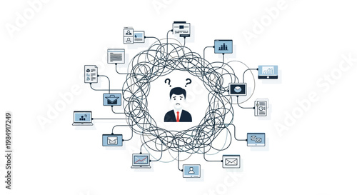 Confused man in a flowchart.