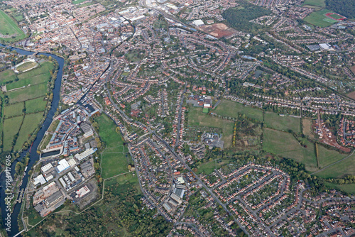 Aerial view of Worcester in Worcestershire