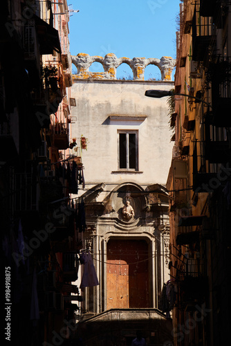 Streets in the old town centre of Naples, Italy