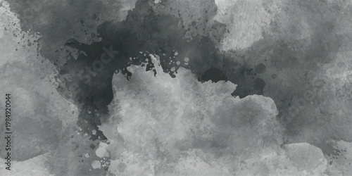 Abstract dark grey watercolor background with smoky ink textures and splashes.