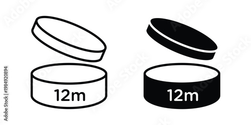 12M icon and symbol. Vector icons set