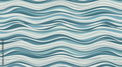 Seamless pattern of various blue geometric gemstones and crystals with faceted details on a light blue background for a cool texture.