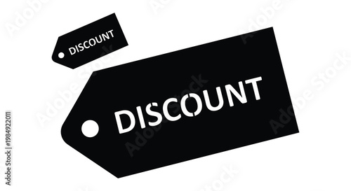 A stark black and white image displaying a discount tag with bold lettering creating a striking silhouette high quality professional detailed