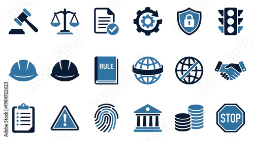 Icon Set Of Legal And Security Symbols.