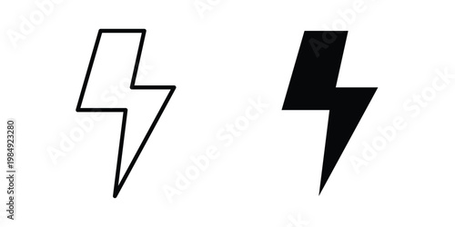 Bolt icon and symbol. Vector icons set