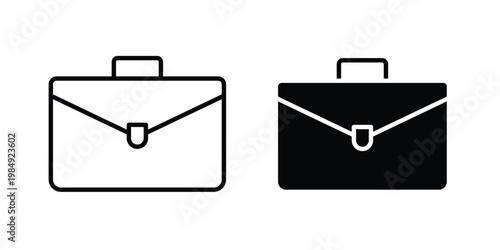 Briefcase icon and symbol. Vector icons set