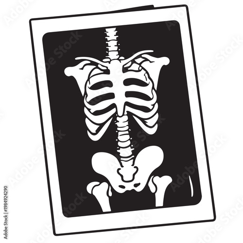 Vector coloring page element of an X-ray