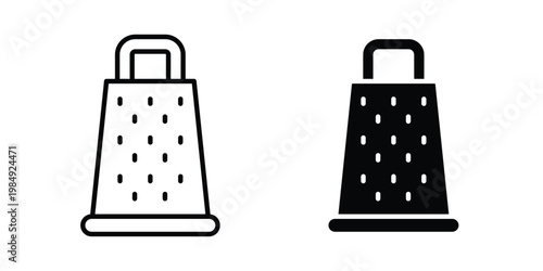 Cheese grater icon and symbol. Vector icons set