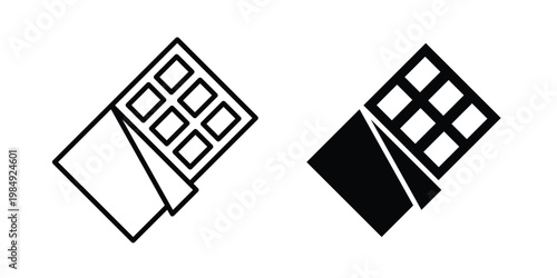 Chocolate icon and symbol. Vector icons set