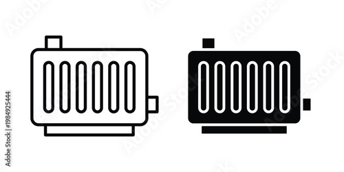 Conditioner heater icon and symbol. Vector icons set