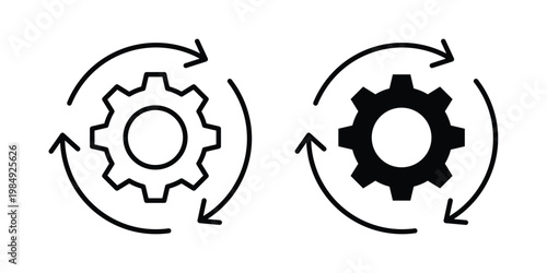 Continuous changes icon and symbol. Vector icons set