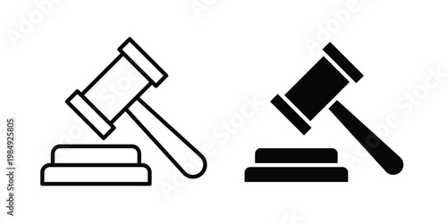 Court decision icon and symbol. Vector icons set